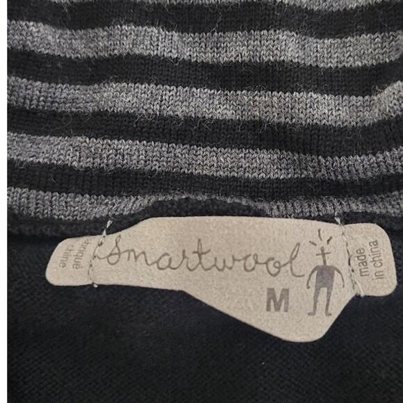 Smartwool Sweater Base Layer Womens Medium Black Quarter Zip Merino Wool Sweater - Picture 11 of 13